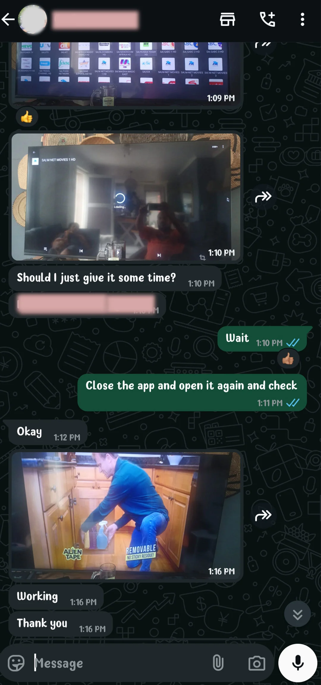 Message from an IPTV South Africa customer
