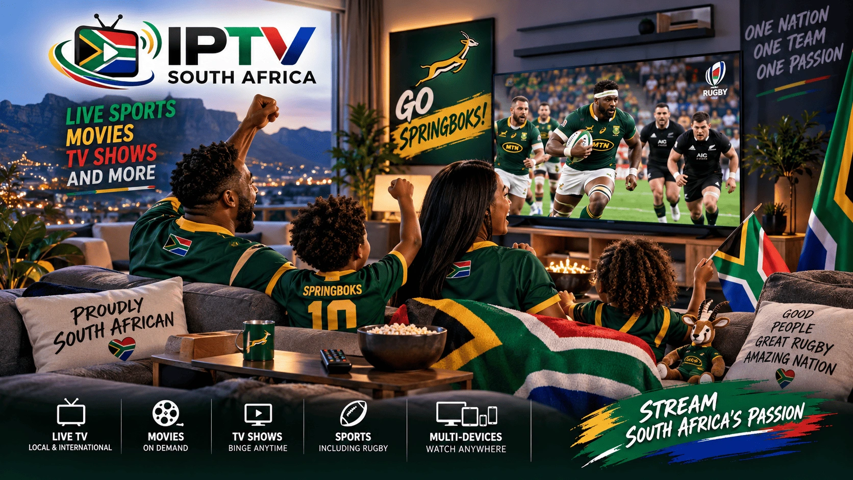 IPTV South Africa on a large screen